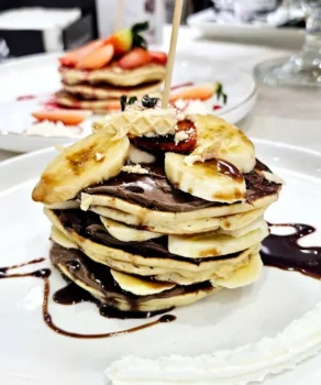 Pancakes platano y chocolate