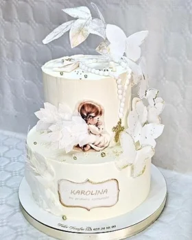 Tarta comunión niña mariposas
