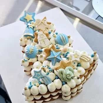 Tarta dulces estrellas azules