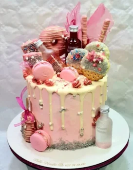Tarta rosa drip vodka